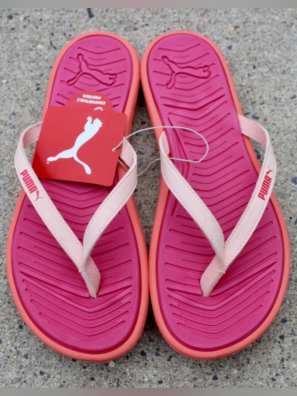 Puma Pink/Orange Women's Lux Flip Pro Flip-Flop Sz 8